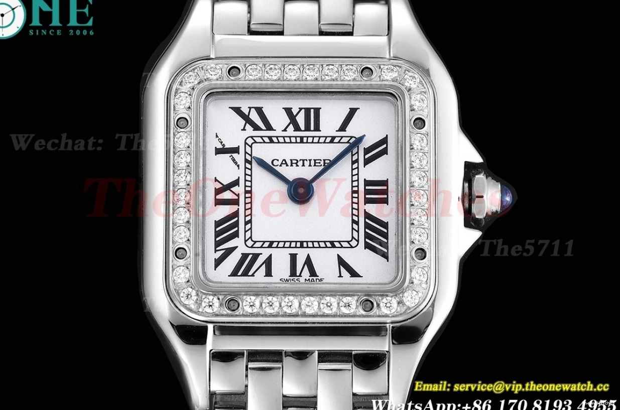 Ladies Dial Qtz De Secrete Swiss 22mm Panthere SS 8848F Dia White SS 1219